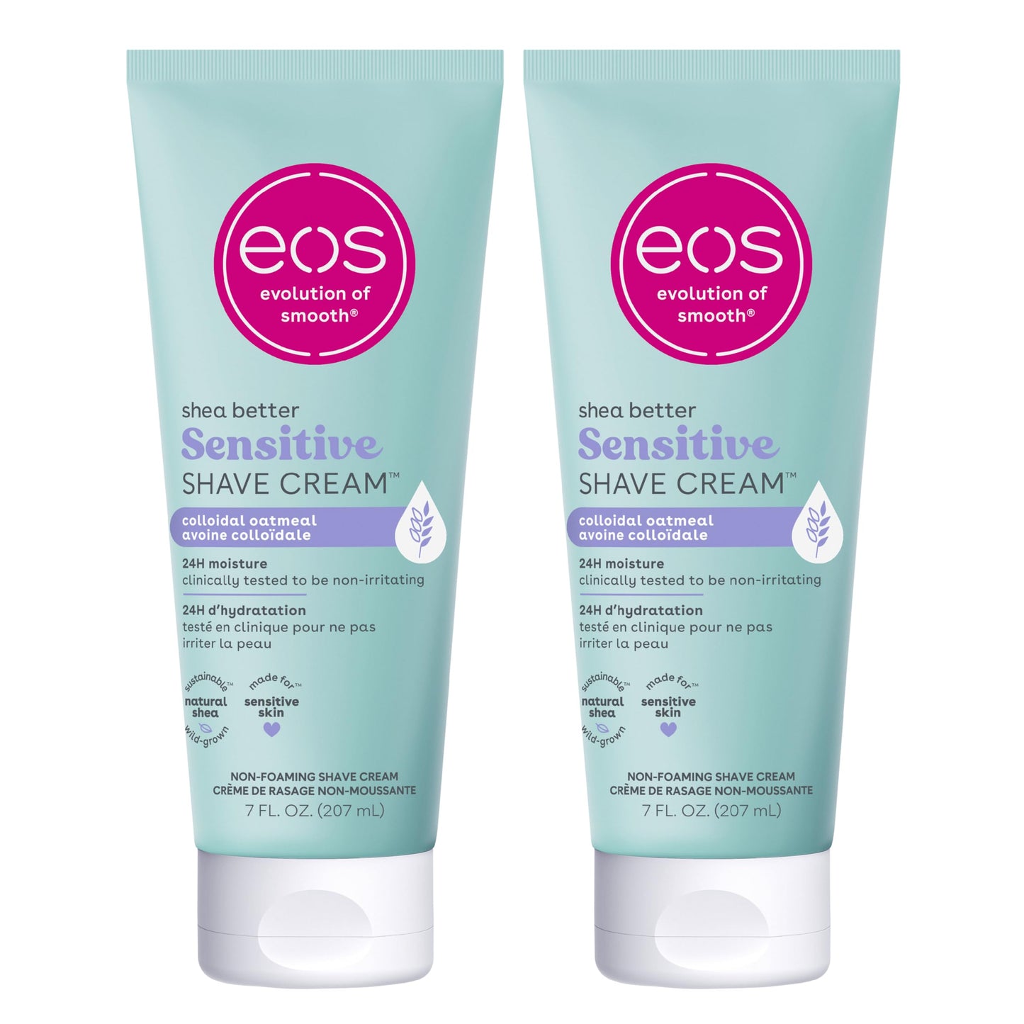 eos Shea Better Sensitive Skin Womens Shave Cream- Fragrance-Free 14 fl oz 2-Pack